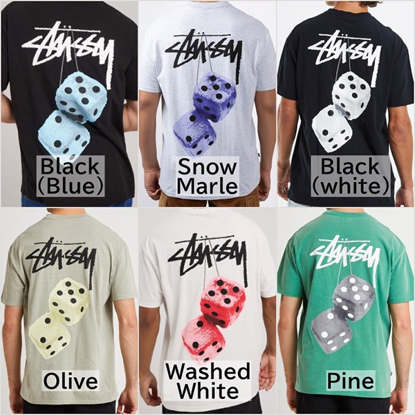 ステューシー ダイス tシャツ 偽物 Fuzzy Dice Tee 半袖 ロゴ Tシャツ 8色 suw50963